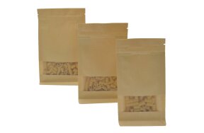 DOY-PACK KRAFT BAGS WITH WINDOW
